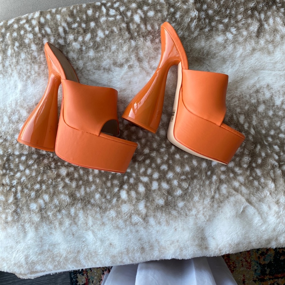 Orange super high funky heels